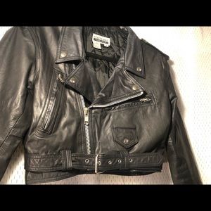 Vintage Contempo Casuals Motocross Leather Jacket size Small